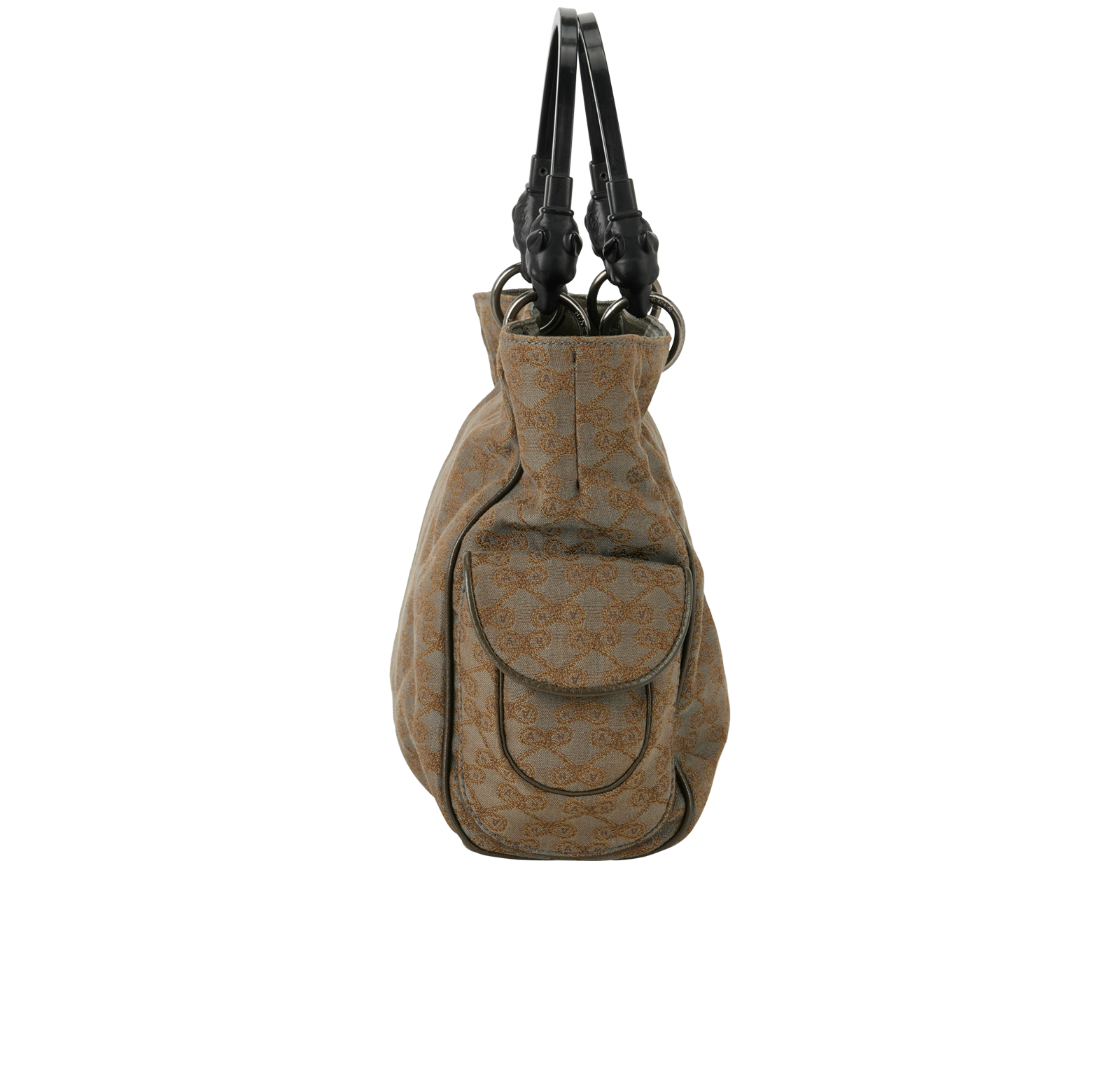 Monogram Tote, &pound;120, Handbags, Khaki, Canvas, Bottom view